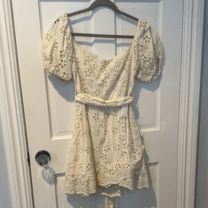Chic Cream Eyelet Mini Dress